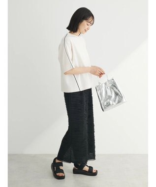 Green Parks ライン使いポンチカットプルオーバー Off White