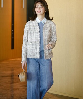 23区 S 【FUDGE掲載/滝沢眞規子さん着用/RED CARD TOKYO×23区】 センタープレス デニム ワイド パンツ ライトブルー系