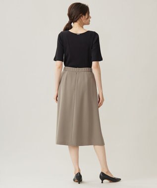 自由区 L 【19号サイズまで展開・セットアップ対応】トリアセダブルクロスフレア スカート モカ