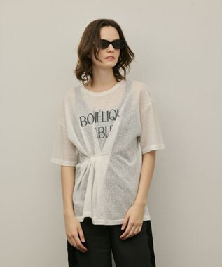 GRACE CONTINENTAL タックロゴTシャツ ホワイト