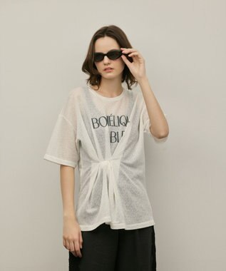 GRACE CONTINENTAL タックロゴTシャツ ホワイト