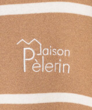 自由区 L コットンウールハイゲージボーダー ニット キャメル×オフ