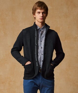 JOSEPH ABBOUD 【キングサイズ・和紙使用エコ素材/日本素材/軽量/通気性/速乾性】和紙ムリネ ニット ジャケット