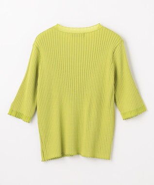 ANY L ポイントシアーリブニット アップルグリーン