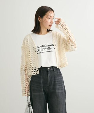 Green Parks ５分袖フロッキーロゴプリントＴＥＥ Off White