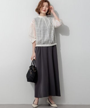 23区 【先行予約】ダブルフェイスジャージー Iラインワンピース グレー系