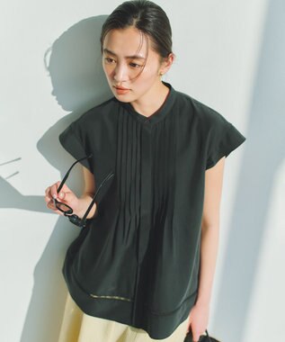 組曲 S 【先行予約】スムースクロス ピンタックブラウス