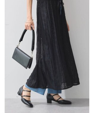 earth music&ecology フラワーレースキャミワンピース Black