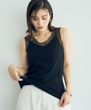 YECCA VECCA チュールMIXリブインナー Black