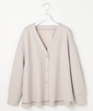 ANY SIS L カットジョーゼット カーディガン ライトグレー