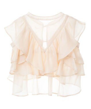 earth music&ecology SET2点フリルボレロ＋ナローワンピース ライトベージュ