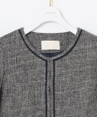 ANY SIS ミニライトボーダー ジャケット シャンブレーネイビー