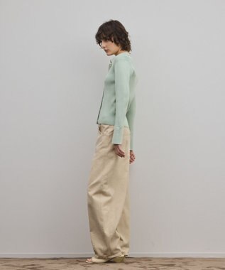 GRACE CONTINENTAL リブシャツニットトップ ライトグリーン