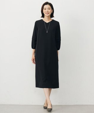 J.PRESS LADIES 【洗える・吸水速乾・接触冷感・セットアップ対応】Light ジョーゼット ワンピース ブラック系