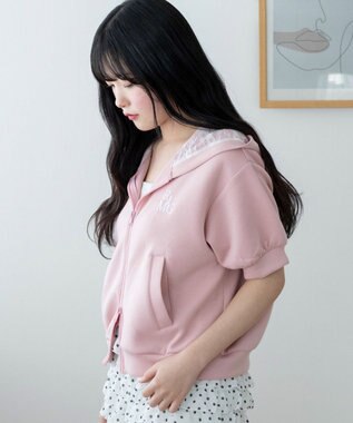 WEGO SSダンボールレースパーカー ピンク