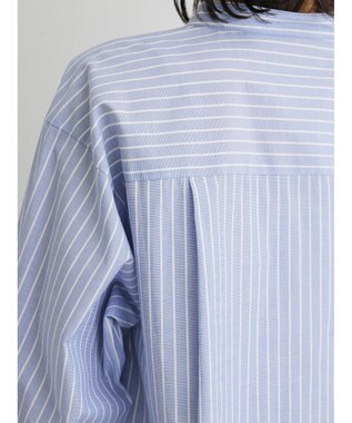 Green Parks パール釦ストライプシャツ Stripe Sax