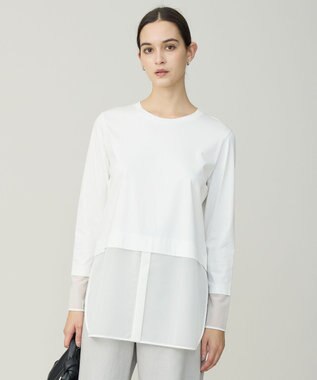 【先行予約・洗える】 サテンラッセルコンビ カットソー