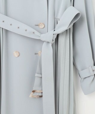 ANY SIS 【UVカット・花粉ガード】プリーツデザイントレンチ コート ミント