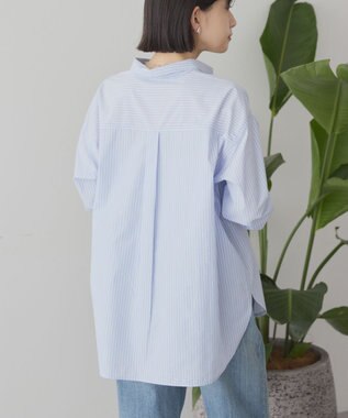 AMERICAN HOLIC イージーケアベーシックシャツ Stripe Sax