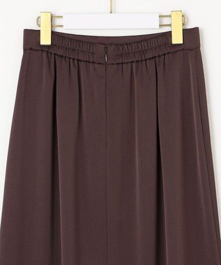 ANY SIS 【洗える】ダルサテンナロー スカート ブラウン