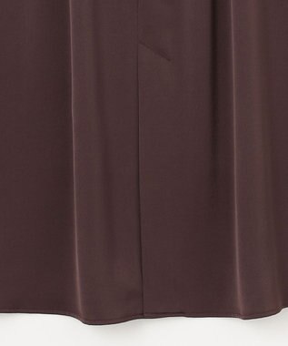 ANY SIS 【洗える】ダルサテンナロー スカート ブラウン