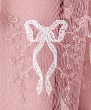 ANY KIDS バレエ刺繍チュールワンピース ホワイト×ピンク