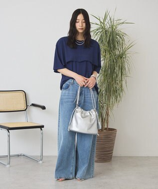 AMERICAN HOLIC レイヤード風加工Ｔシャツ Navy
