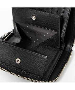 UNBILLION ペルケ perche / ドット型押しラウンドパームフィット財布 ブラック