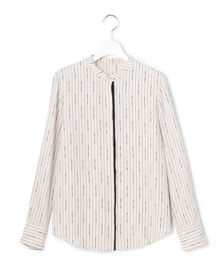 ICB L 【新色追加・WEB限定カラーあり】BackSatinAmunzen バンドカラーブラウス