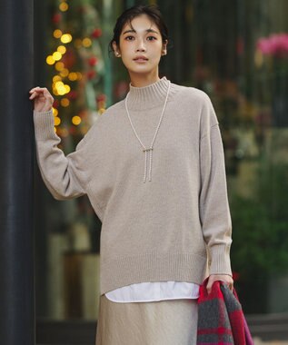 23区 S 【見上愛さんコラボカラー/Oggi掲載】カシミヤブレンド ハイネック ニット ベージュ系