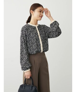 Green Parks ・ＥＬＥＮＣＡＲＥ　ＤＵＥコバナパイピングブラウス Black