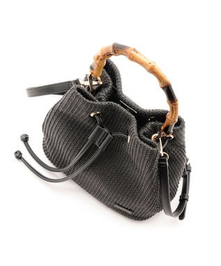 MioFIRANO ガーターステッチバンブーハンドルバッグ 2WAY　FIRANO フィラノ BLACK