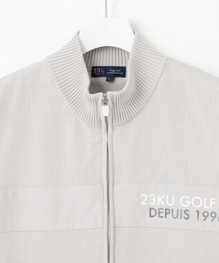 23区GOLF 【MEN】【ウォッシャブル】ジップアップ ニットベスト ライトグレー系