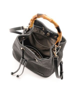 MioFIRANO ガーターステッチバンブーハンドルバッグ 2WAY　FIRANO フィラノ BLACK