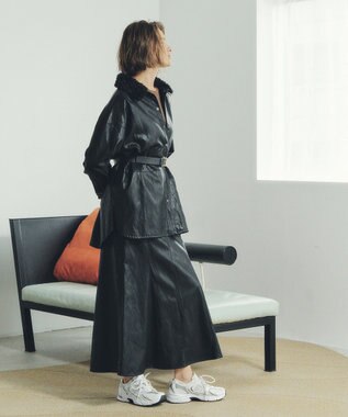 YECCA VECCA レザーライクシャツジャケット Black