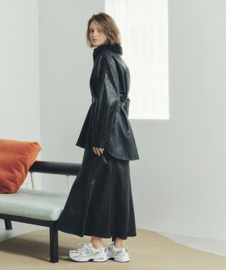 YECCA VECCA レザーライクシャツジャケット Black