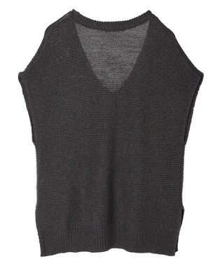 AMERICAN HOLIC リネンブレンドニットベスト Charcoal Gray