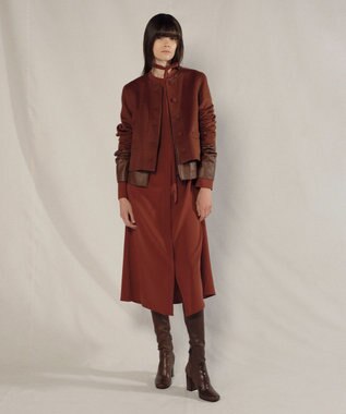 JOSEPH ライトダブルフェイス　ショート丈ジャケット Mahogany