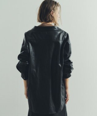 YECCA VECCA レザーライクシャツジャケット Black