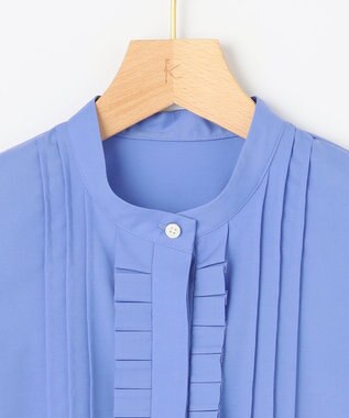 組曲 コットンタッチシャーティング ブラウス ブルー系