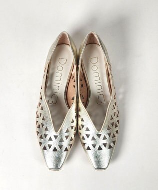 Dominic3 レーザーカット Vカットパンプス ブラック