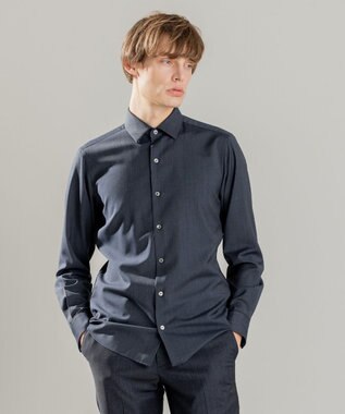 JOSEPH HOMME ACTIVE TROPICAL WOOL SHIRT ネイビー系