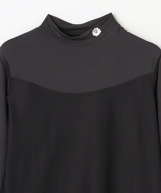 PW CIRCULUS 【WOMEN】UVメッシュコンビハイネックインナーシャツ  ゴルフウェア レディース ブラック系