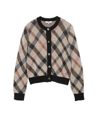 DAKS ビッグチェック ジャカード クルーネックカーディガン ハウスチェック