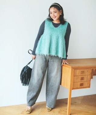 UNFILO 【UNFILO DENIM】バレルレッグデニム グレー