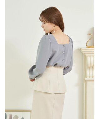 earth music&ecology ２ｗａｙストラップブラウス Grayish Blue