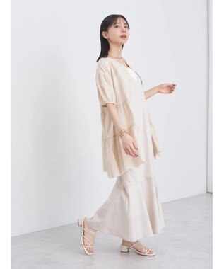 earth music&ecology 綿ローンティアードチュニック Beige
