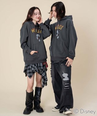 WEGO 【ユニセックス着用ITEM/25年秋冬新作】DISNEYグラフィックプルオーバー スミクロ