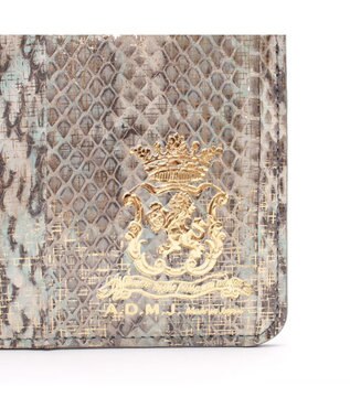 A.D.M.J. 【スワロフスキー×スネークレザー】アールデコスリムウォレット TURQUOISE/GOLD