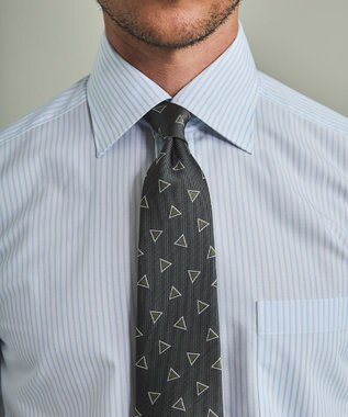 GOTAIRIKU 【形態安定】PREMIUMPLEATS_セミワイドカラー 通年ドレスシャツ（ストライプ） サックスブルー系1